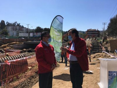 MINISTRO DE VIVIENDA Y URBANISMO FELIPE WARD VISITA OBRAS DE PUENTES VIA PIV EN REÑACA