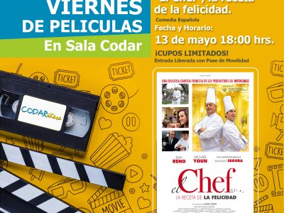 Cine viernes 13 de mayo. “El Chef, la receta de la felicidad”