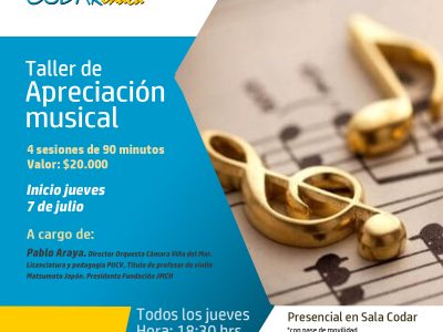 7 de julio inicio Taller de apreciación musical