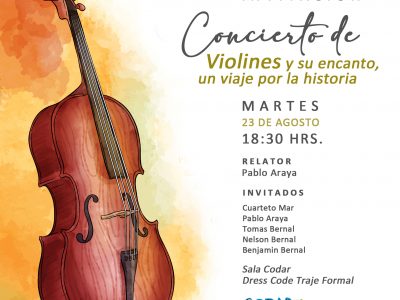 Concierto Violines y su encanto, un viaje por la historia, 23 de agosto
