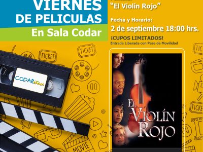 Cine El violín rojo. 2 de septiembre 18:00 hrs.