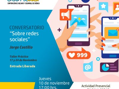 Conversatorio y Talleres “Sobre redes sociales” 10, 17, 24 noviembre