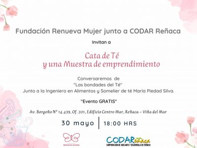 Cata de té y muestra de emprendimiento. 30 de mayo 18:00 hrs.