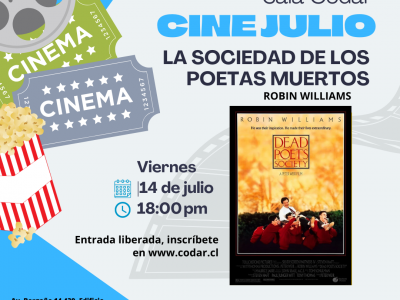 Cine 14 de Julio “La sociedad de los poetas muertos”