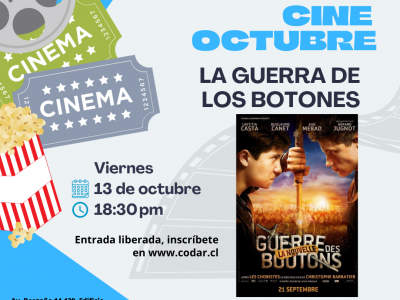 Cine: “La Guerra de los botones”. Viernes 13 de octubre. 18:30 hrs